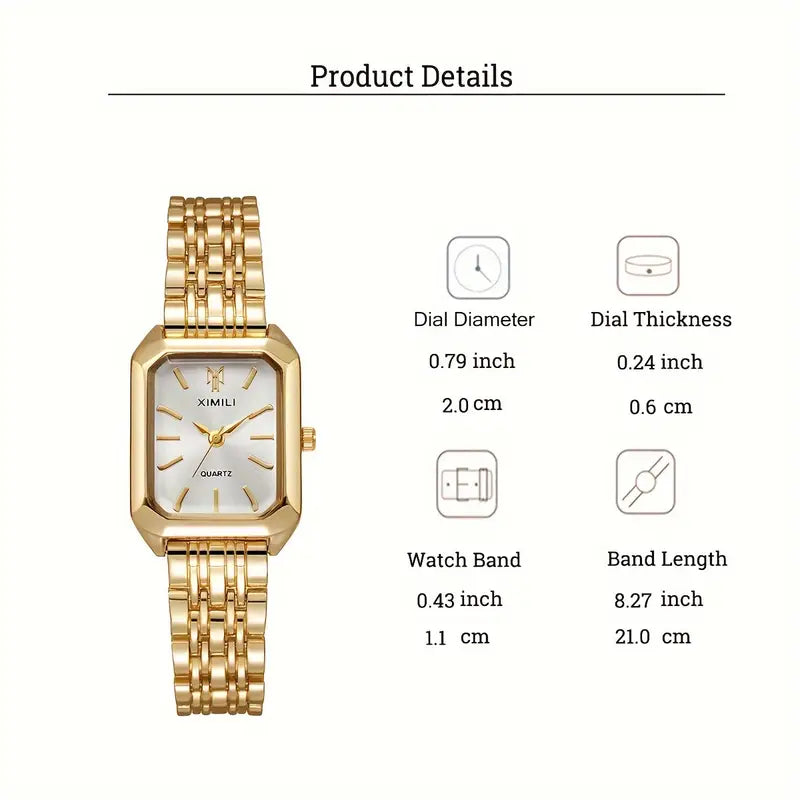 New Foreign Trade Women's Watch, Fashionable and Simple Square Quartz Watch for Female Students
