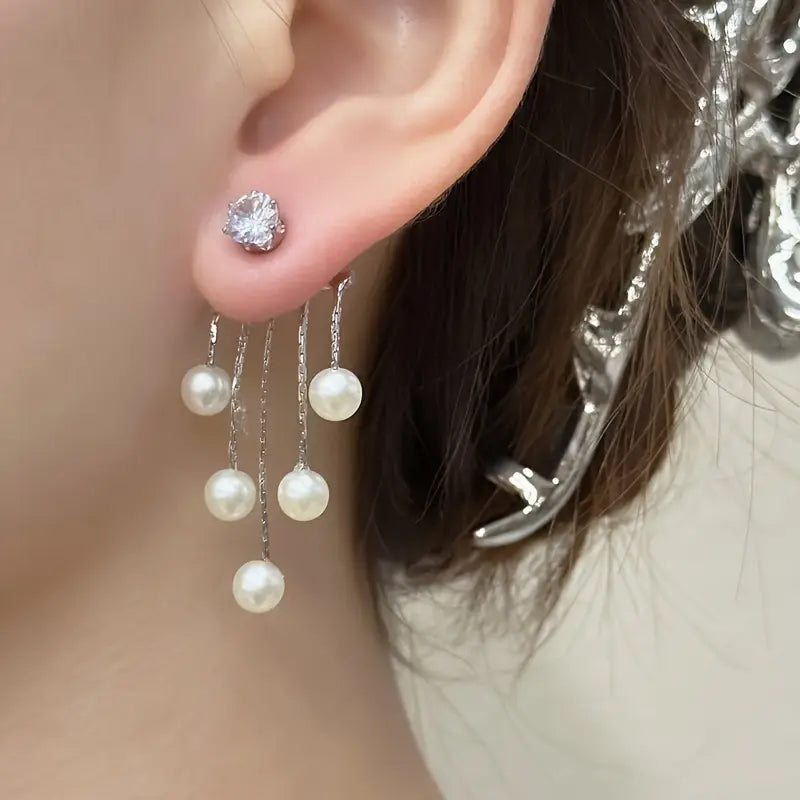 Elegant Pearl Dangle Earrings