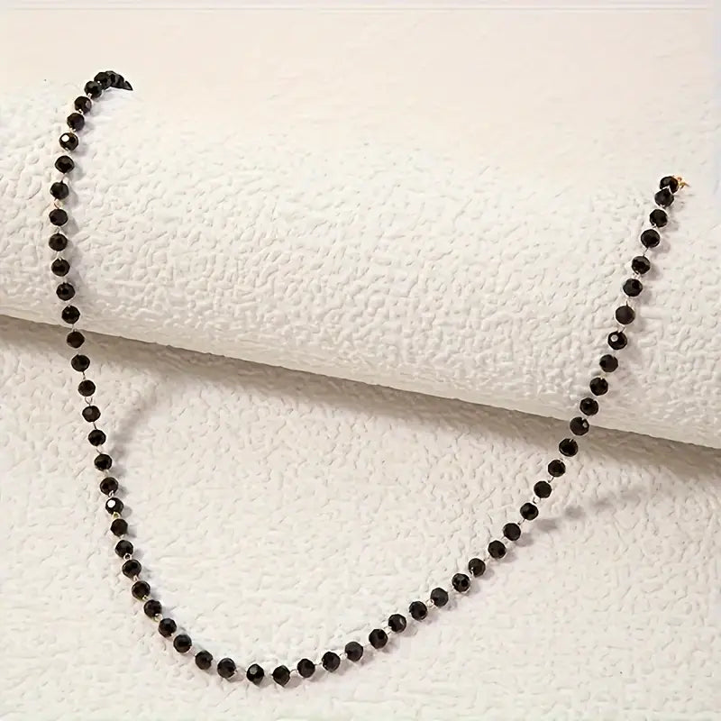 1pc Black Handmade Chain High-end Versatile and Fashionable Short Necklace