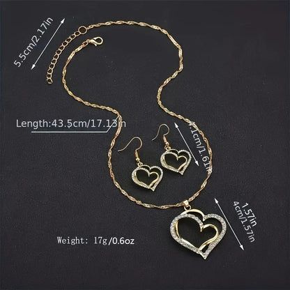 3pcs Set of Double Love Peach Heart Women's Outfit