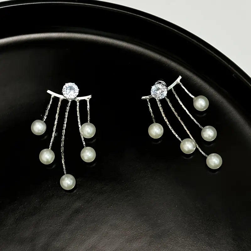 Elegant Pearl Dangle Earrings