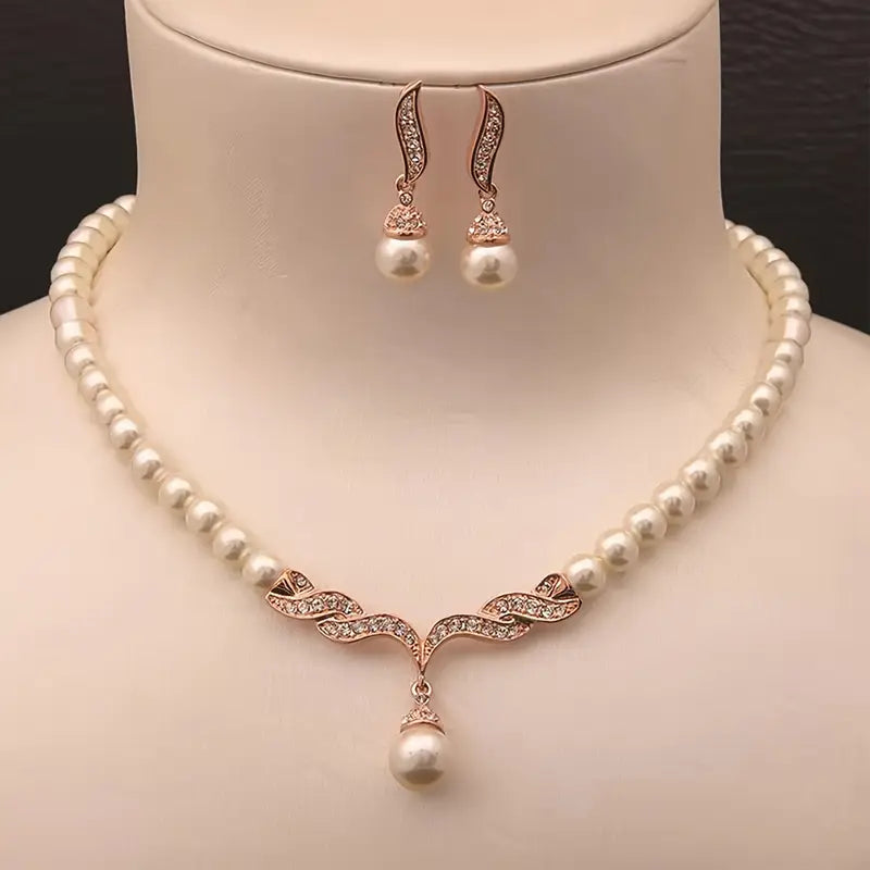 3pcs Earrings Plus Necklace Elegant Jewelry Set.