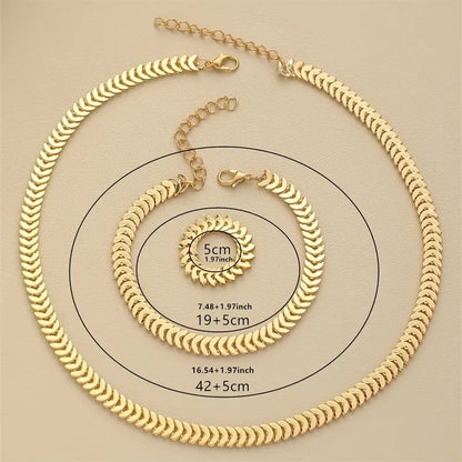 3pcs set 1 ring, 1 bracelet, 1 necklace, High-Quality fish scale iron chain necklace.