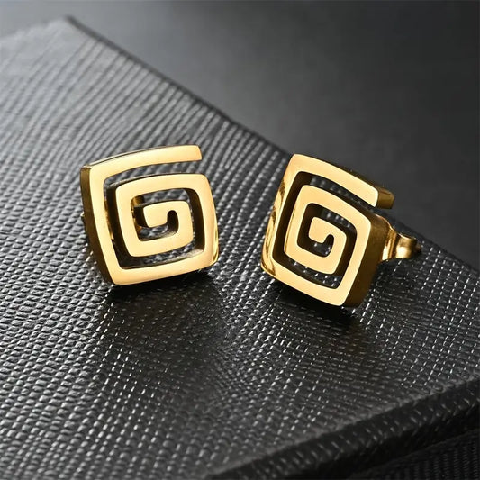 Fashion Stainless Steel Round Earrings Unisex