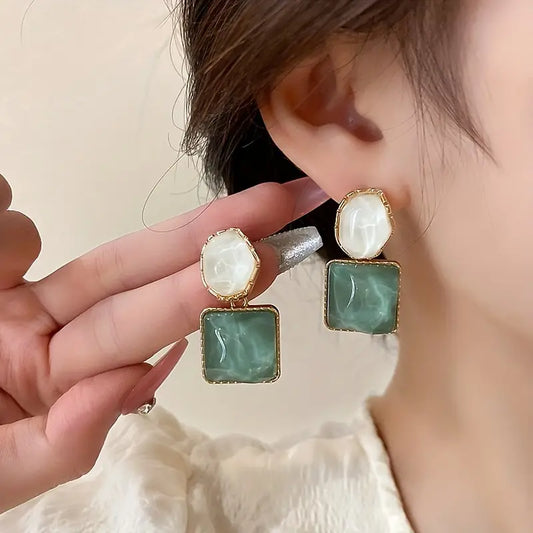 Shiny Waving Pattern Irregular Geometric Shape Dangle Earrings Alloy Jewelry Trendy Female Earrings Pick A Color U Prefer