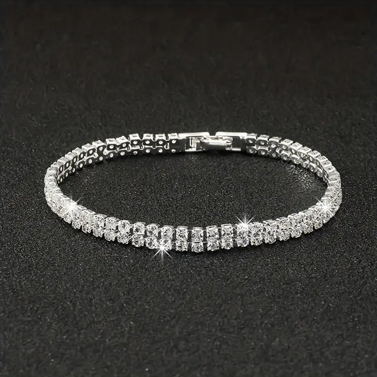Luxury Glitter Full Of zirconia Bracelet Women's Dating Banquet Wedding Party Jewelry Gift