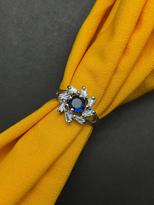 Adjustable Blue Gem Ring